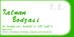 kalman bodzasi business card